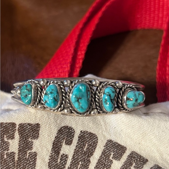Sterling Silver Turquoise Cuff Bracelet - Picture 2 of 9